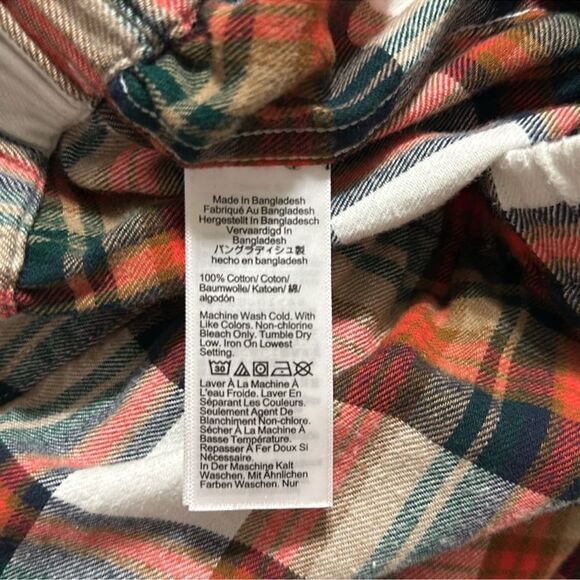 J.Crew M Ivory Multi Printed Christmas Holiday Plaid Flannel PJ Pants - Picture 12 of 12